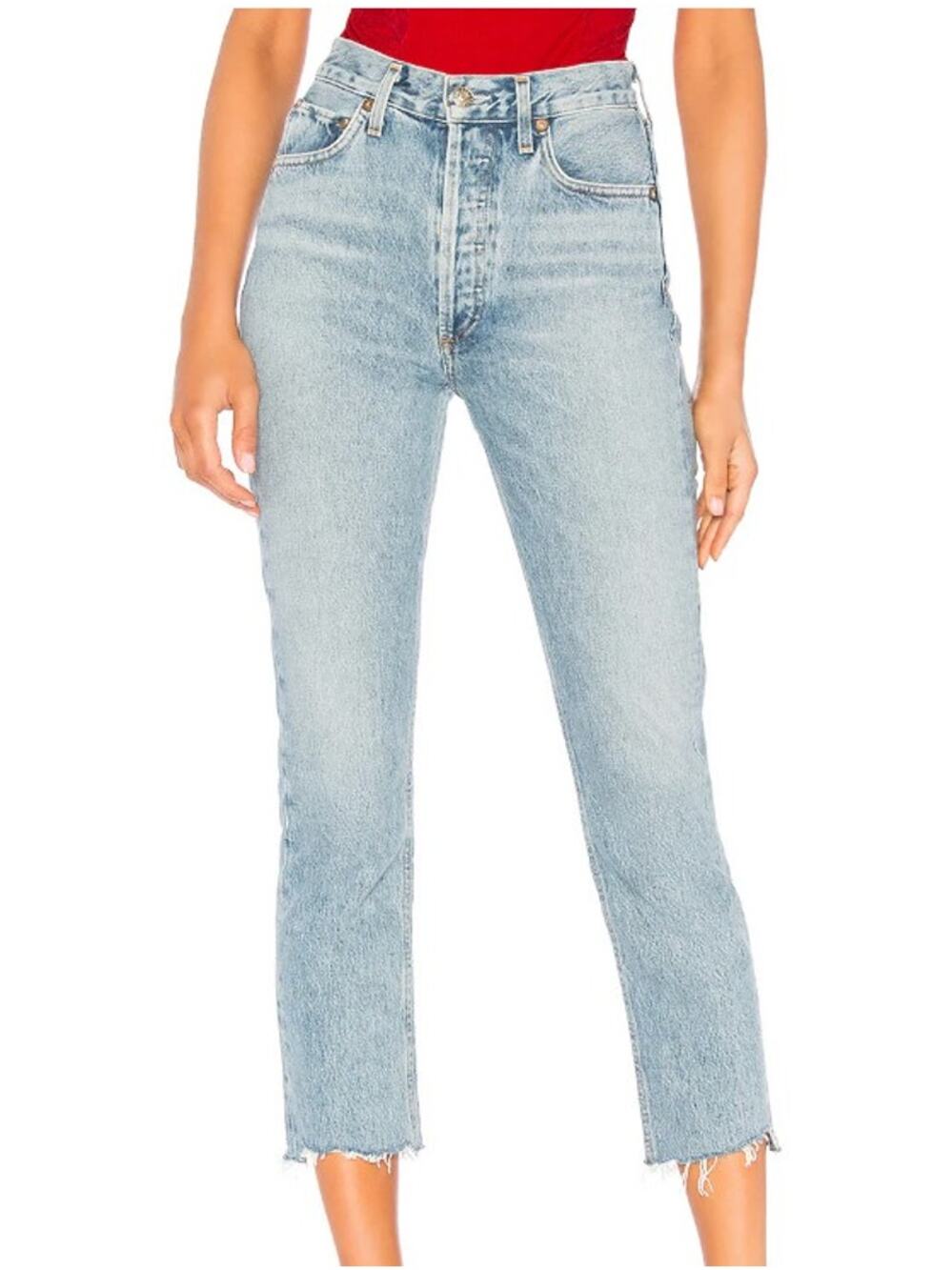 Agolde Riley High Rise Straight Crop Jeans Size 24